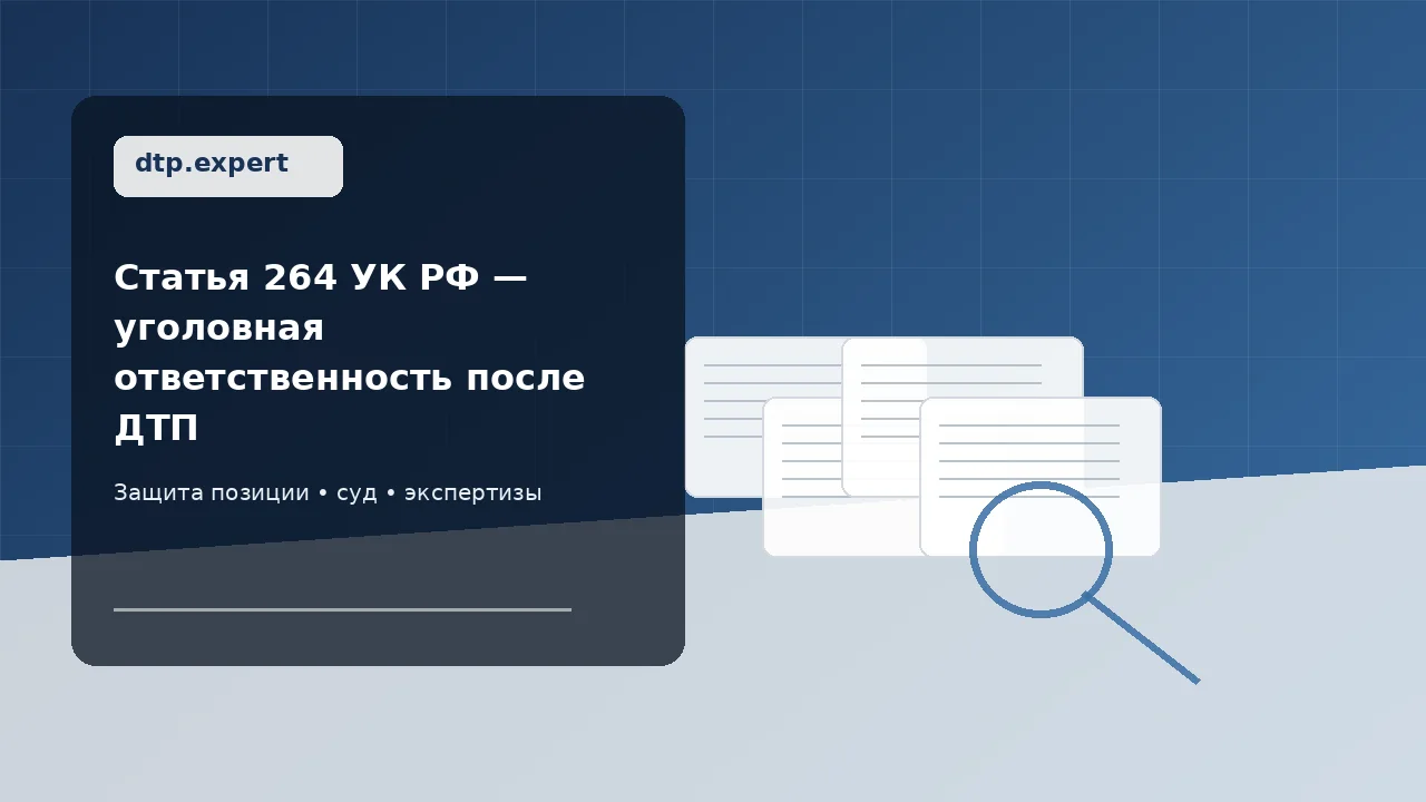 Статья 264 УК РФ — уголовная ответственность после ДТП — юридическая помощь dtp.expert